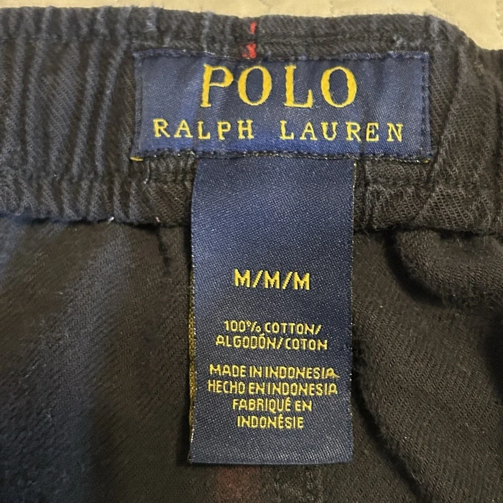 Polo Ralph Lauren Men's Sleepwear Sz M Black w/Red Pony Graphic Pajama Pants
